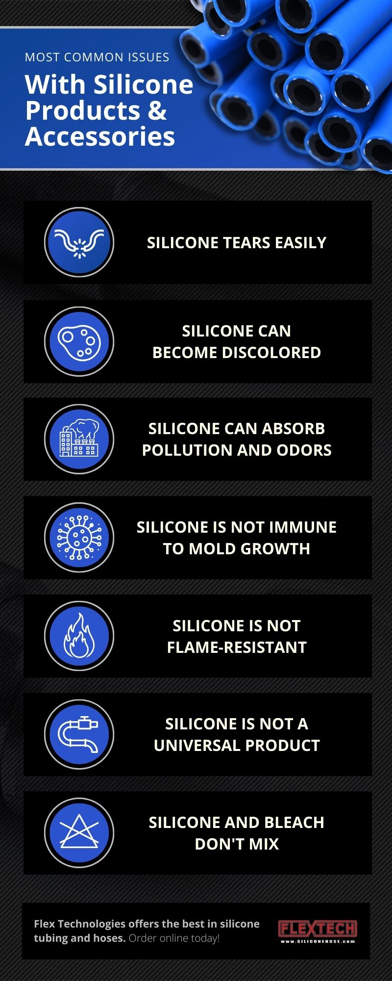 Most Common Issues With Silicone Products & Accessories Infographic